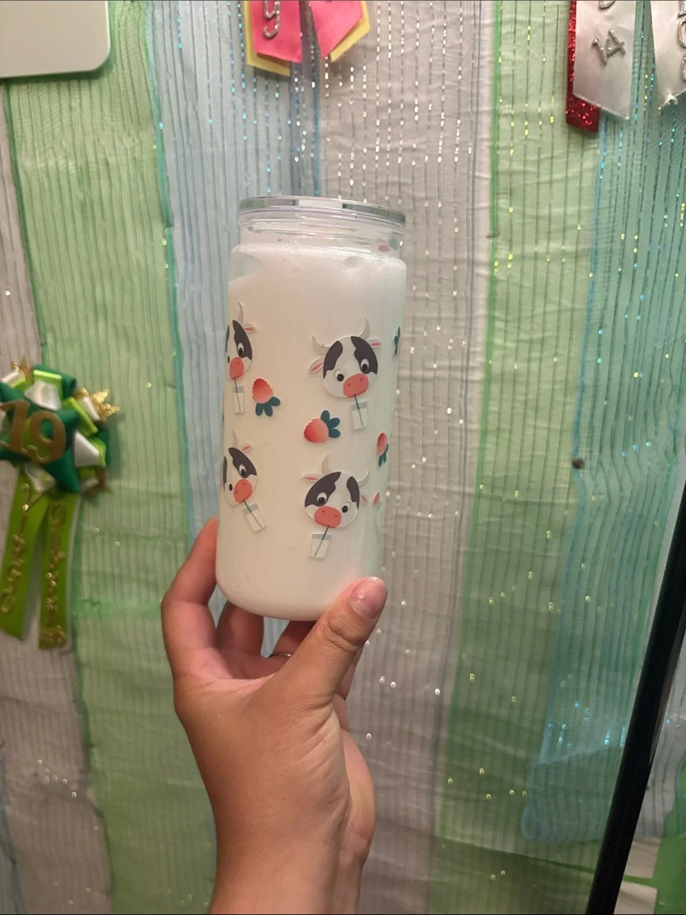 Cute Cow Print cup - White